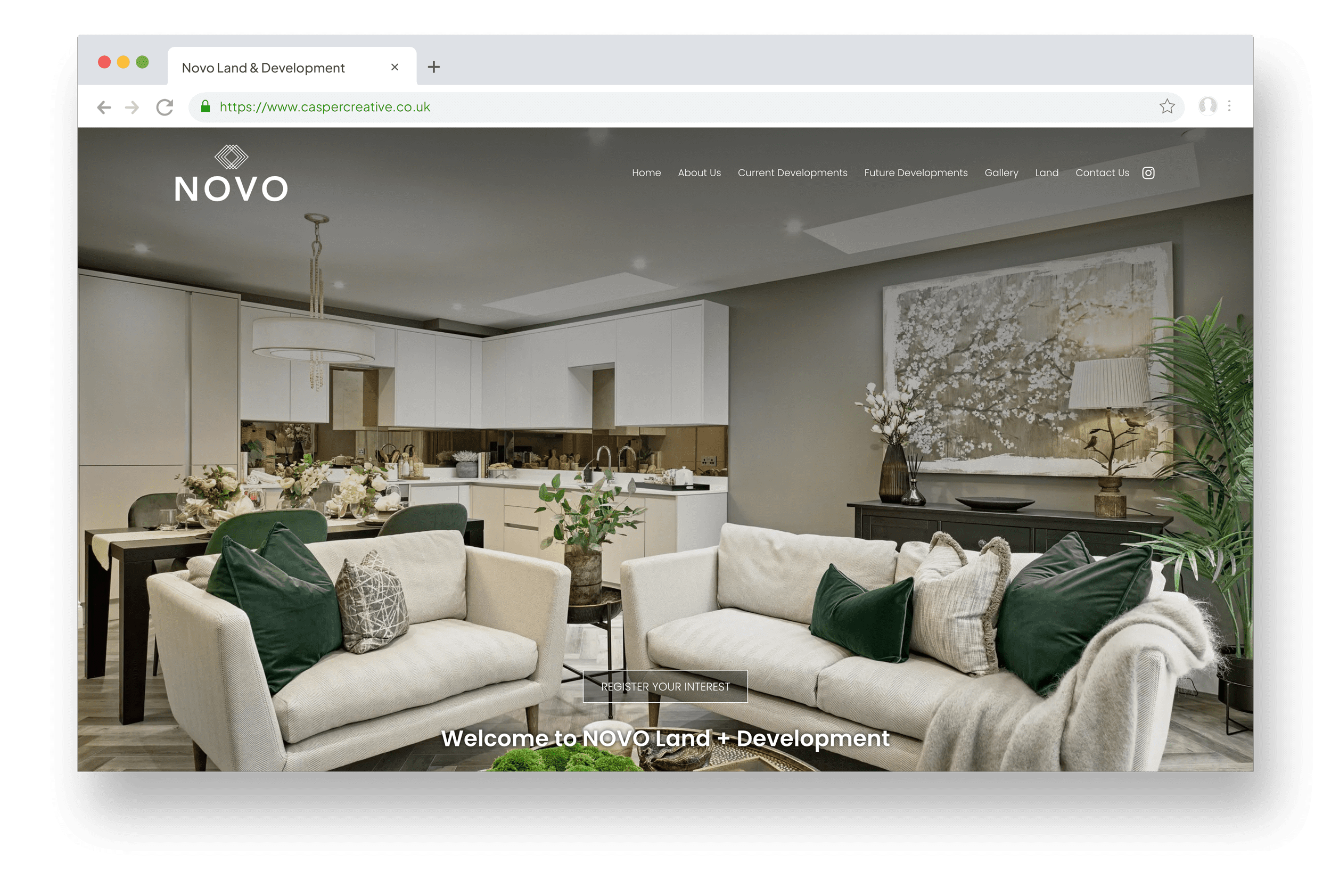 Novo Land and Development, website by Casper Creative